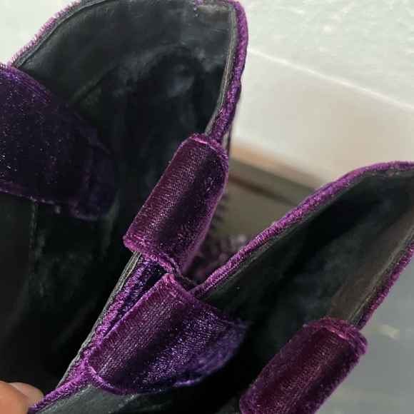 Studded Purple Velvet Women's Boots. 37 - Picture 7 of 8
